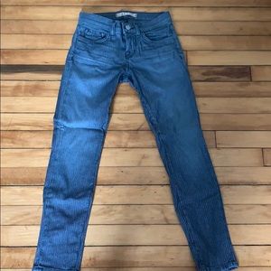 J Brand low rise vertical lined jeans
